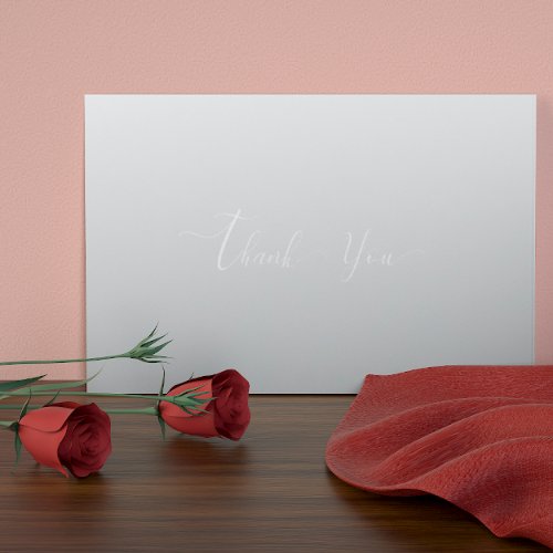 Modern Silver Wedding  Thank You Card