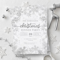 Modern Silver Winter Wonderland Christmas Party  Invitation