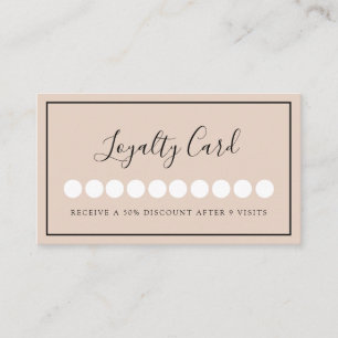 Modern Simpel Beige Loyalty Business Card