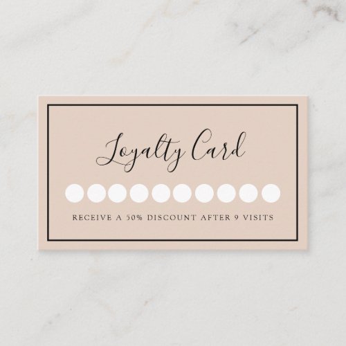 Modern Simpel Beige Loyalty  Business Card