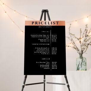Modern Simpel Orange Salon Price List Foam Board