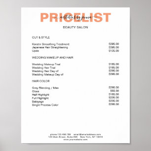 Modern Simpel Preislisten Poster