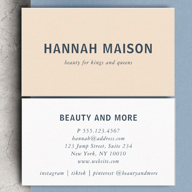 Modern, simpel, professional, salon, beige business card (Creator Uploaded)