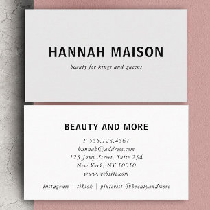 Modern, simpel, professional, salon, grey business card