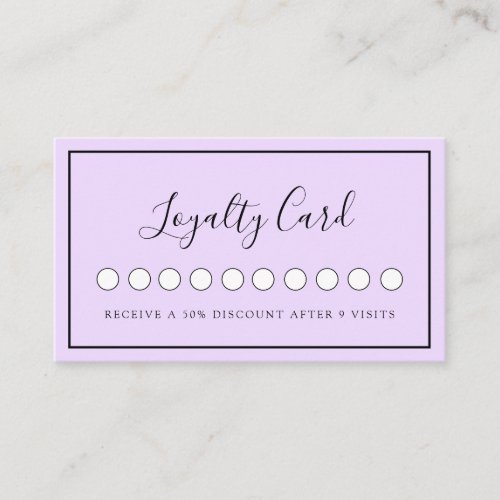 Modern Simpel Purple Salon  Spa Loyalty Business Card