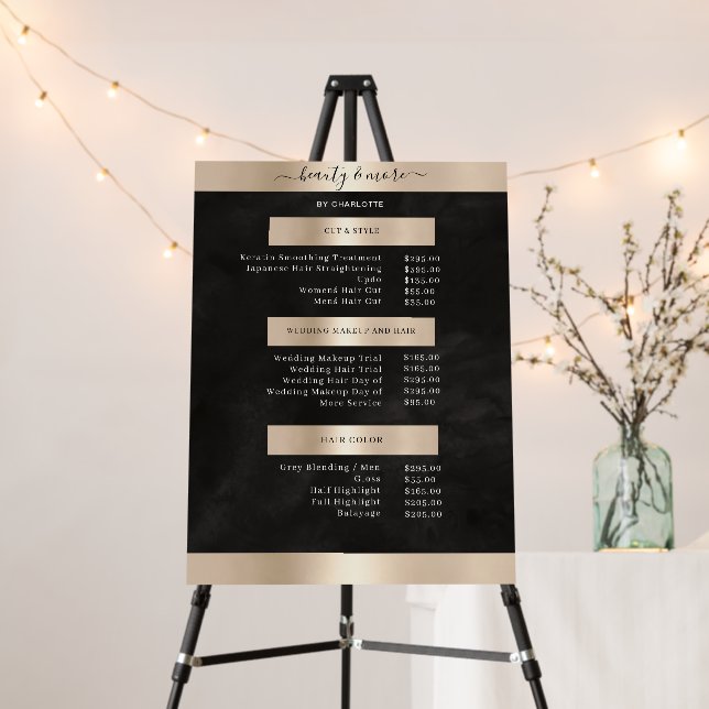 Modern Simpel Salon Price List Poster (In Situ (Stand))