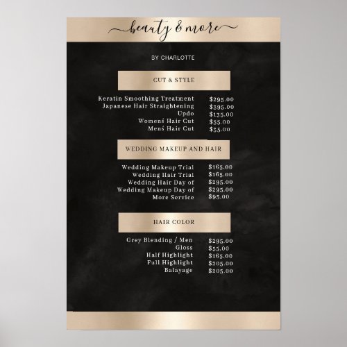 Modern Simpel Salon Price List Poster