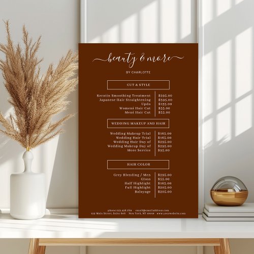 Modern Simpel Salon Price List  Poster