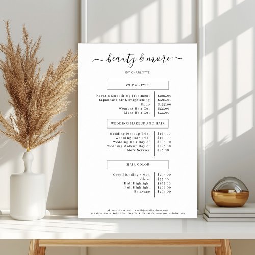 Modern Simpel Salon Price List Poster