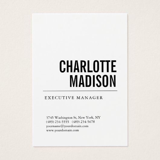 Modern Simpl Trendye Minimalist Plain Profile Card (Front)