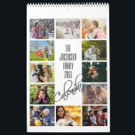 Modern Simple 12 Month Family Photo Calendar<br><div class="desc">This fun calendar is a wonderful way to share family memories all year long. Features a simple modern design with a photo for each month, with the name of the month spelled out in modern script lettering. Perfect as a holiday gift, or just a family memento that is both useful...</div>
