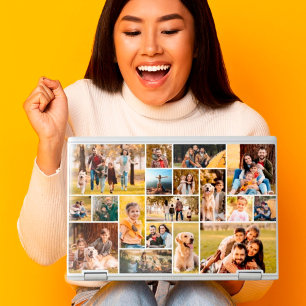 Modern Simple 18 Photo Collage Unique HP Laptop Skin