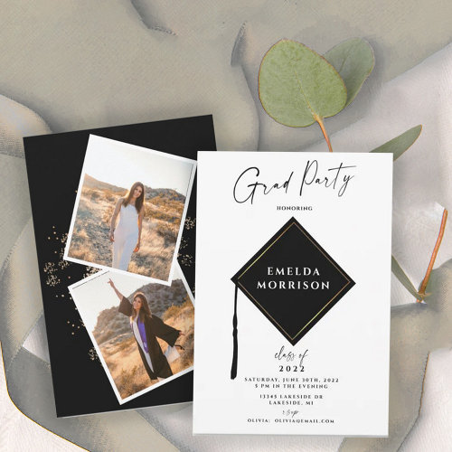 Modern Simple 2 Photo Graduation Party
