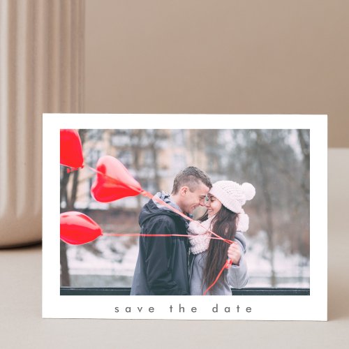 Modern Simple 2 Photo Wedding Save The Date Postcard