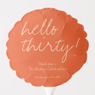 Modern Simple 30th Birthday Balloon