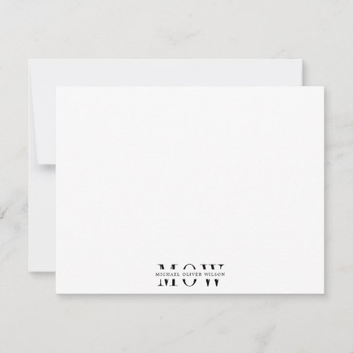 Modern Simple 3 letter Monogram Business Note Card