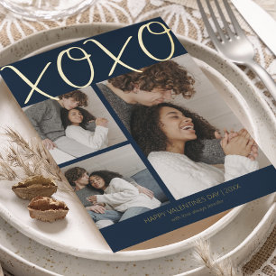 Modern Simple 3 Photo Valentines Day Foil Holiday