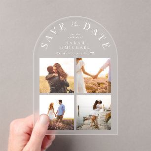 Modern Simple 4 Photo Arch Save the Date