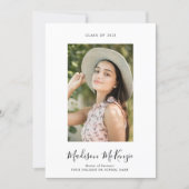 Modern Simple 5 Photo Calligraphy Easy Graduation Invitation (Front)