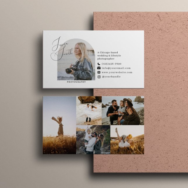 Modern Simple 5 Photo Collage Photographer Business Card (Creator Uploaded)