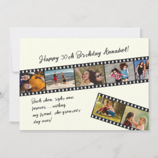 Modern Simple 7 Photo Film Strip Birthday Card