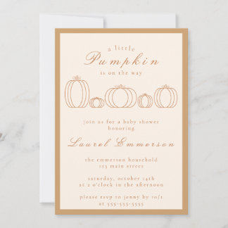 Modern Simple A Little Pumpkin Baby Shower Invitation