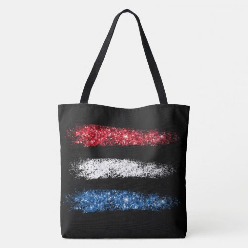  Modern Simple Abstract American Flag Large Tote Bag