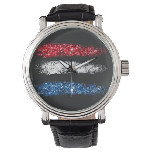  Modern Simple Abstract American Flag USA Watch