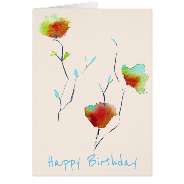 Modern simple abstract flower art design cards (Front)
