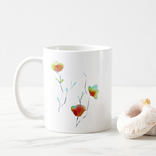 Modern simple abstract flower art design coffee mug