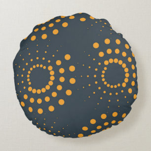 Modern, simple, abstract geometric pattern art round pillow
