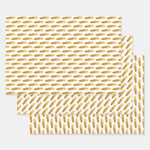 Modern simple abstract gold brush strokes wrapping paper sheets