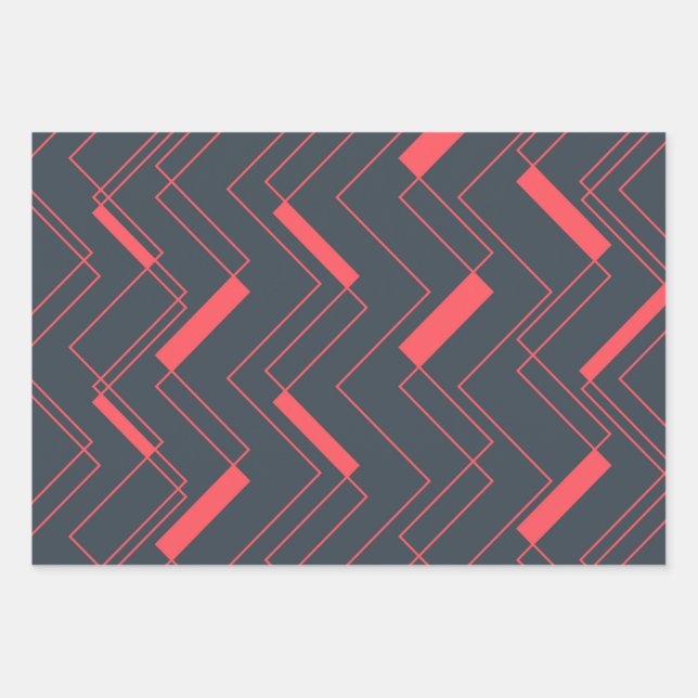 Modern, simple, abstract, vibrant, trendy pattern wrapping paper sheets (Front)
