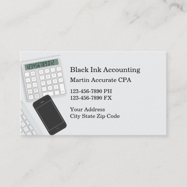 Modern Simple Accountant Business Cards (Front)
