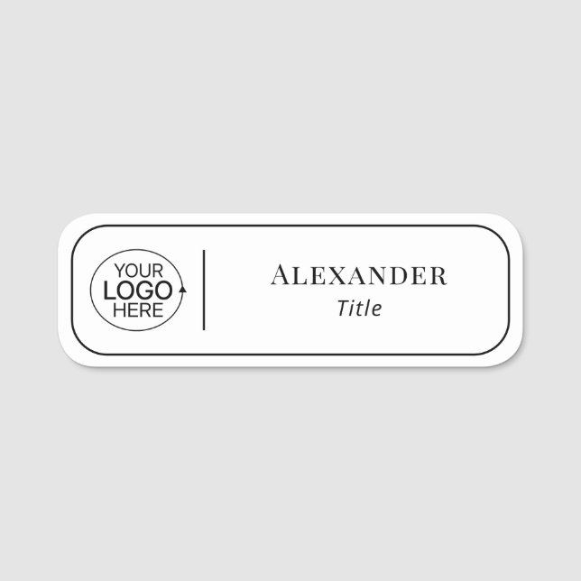 Modern Simple Add Your Logo Stuff Name Tag (Front)