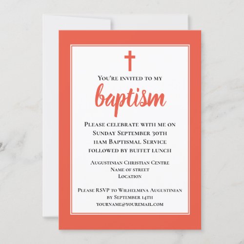 Modern Simple Adult Baptism Invitation