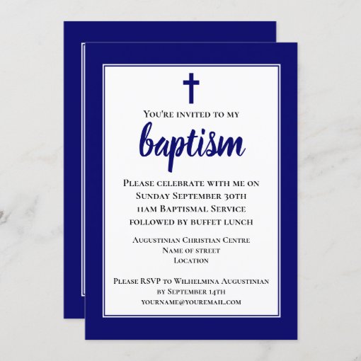 Modern Simple Adult Baptism Invitation | Zazzle