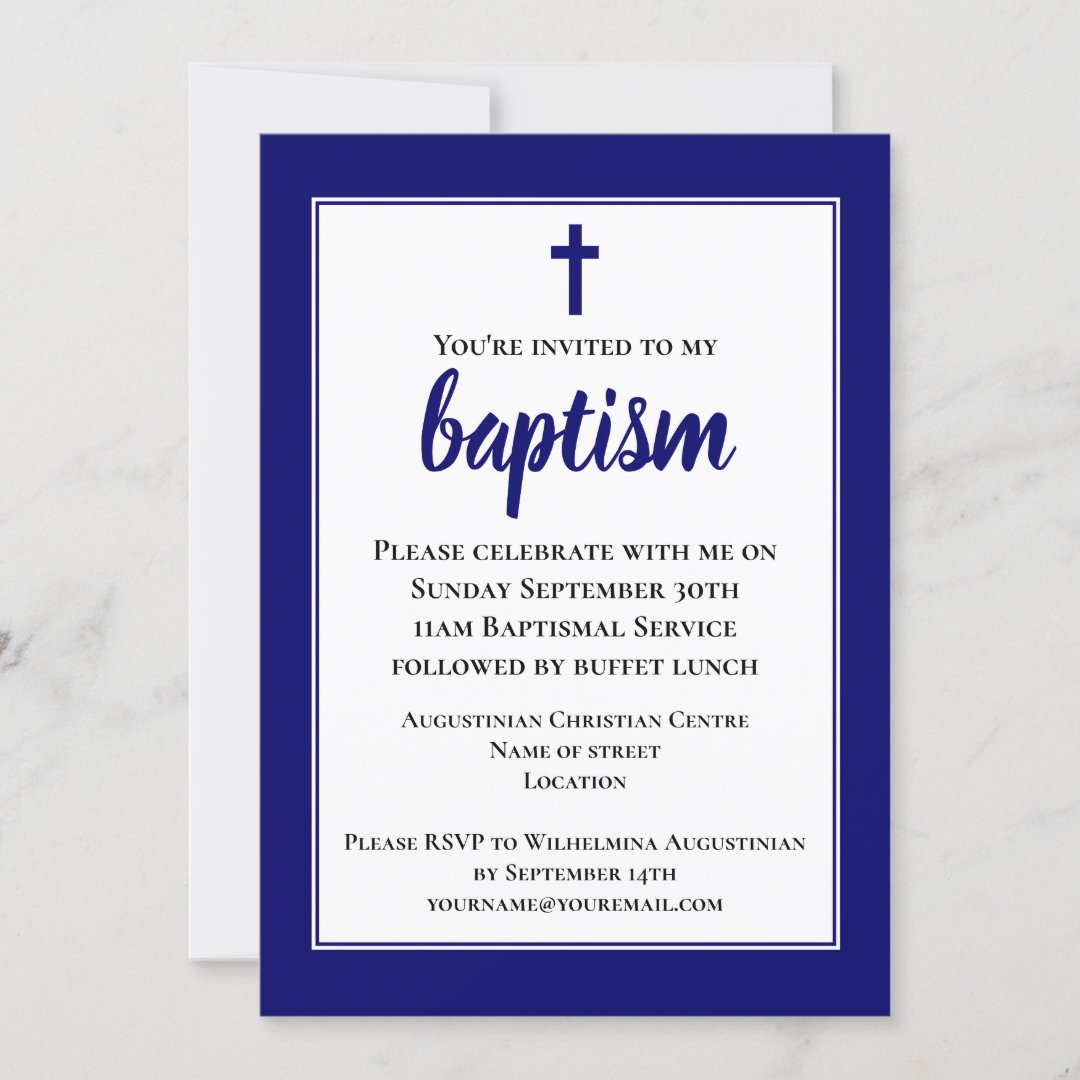 Modern Simple Adult Baptism Invitation | Zazzle