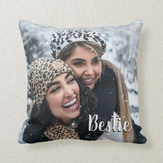 Modern Simple All Over Photo Bestie Throw Pillow
