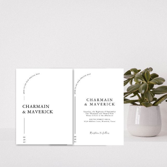 Modern Simple and Clean Arch Wedding  Invitation (Creator Uploaded)