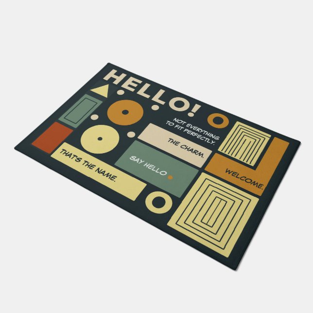 Modern simple and elegant welcome in Bauhaus style Doormat (Angled)