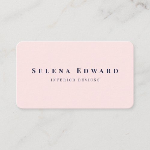 modern simple and minimalist blush pink business card