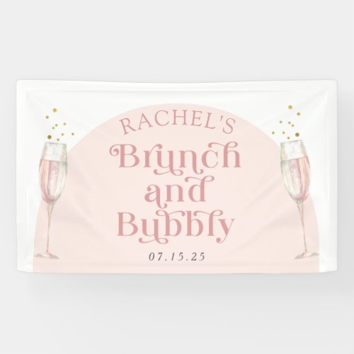 Modern simple arch brunch and bubbly welcome sign