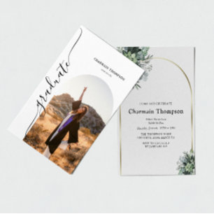 Modern Simple Arch Photo Graduation Invitation