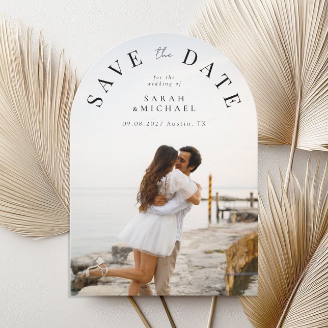 Modern Simple Arch Photo Wedding Save The Date (Creator Uploaded)