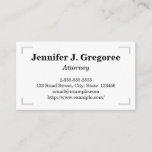 [ Thumbnail: Modern & Simple Attorney Business Card ]