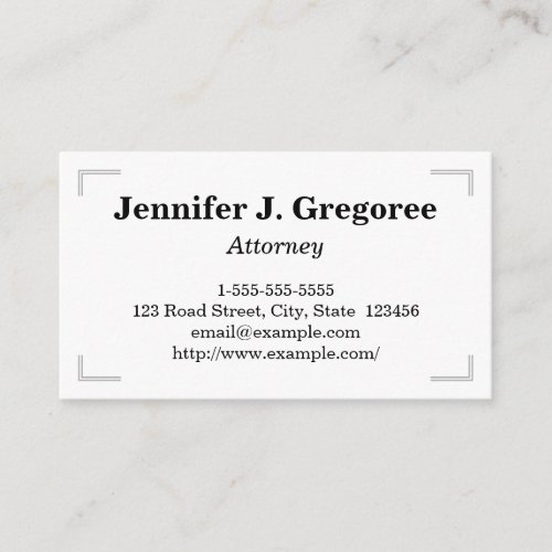 Modern  Simple Attorney Business Card