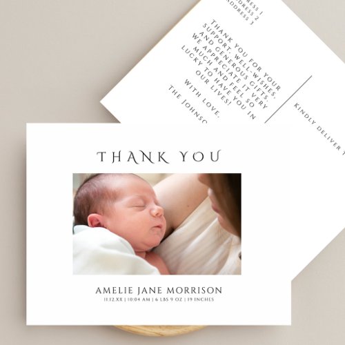 Modern Simple Baby Photo Birth Announcement Postcard
