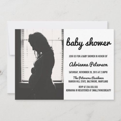 Modern Simple Baby Shower Photo Invitation