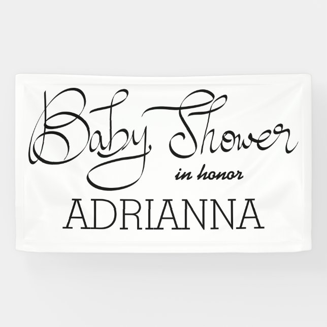 Modern Simple Baby Shower Typography Banner (Horizontal)